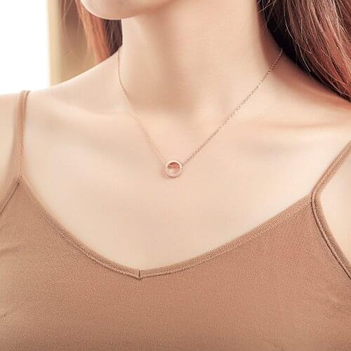GorGor Korean Style Rose-plated Rhinestone Gold Inlaid Zircon Necklace Fashion Choker Lady Pendant Gift For Girlfriend 1416
