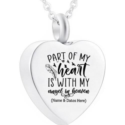 Heart-Shaped Pendant Cremation Jewelry Stainless Steel Urn Pendant Pet Ashes Souvenir To Commemorate The Dead Relatives/Pets