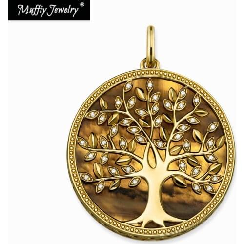 Golden Tree Pendant,Europe Tiger Eye Fashion Ethnic Jewelry For Women Girls, Trendy Gift In 925 Sterling Silver,Super Deals