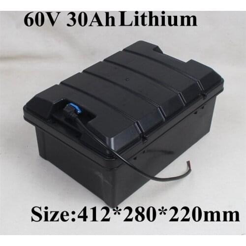 High power 60V Ebike Lithium Battery 60V 30AH Li-Ion Battery Pack with 50Amp BMS For 2000W 3000W Scooter Motor 3kw + 5A Charger