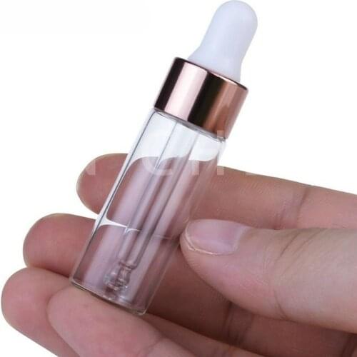 20 Pcs Mini Essential Oil Glass Bottle Refillable Bottle Rose Gold Aromatherapy Dropper Bottle Pipette Bottle 1ml 2ml 3ml 5ml