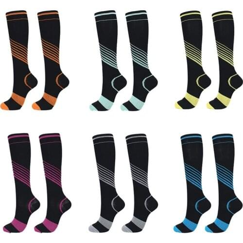Men Women Compression Socks Fit For Sports Compression Socks For Anti Fatigue Pain Relief Knee High Stockings EU 35-46
