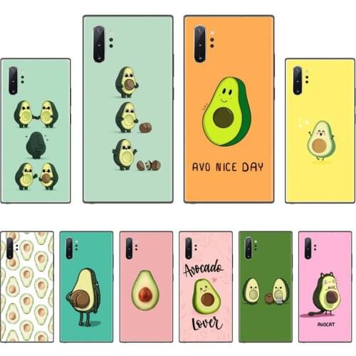 Fruit Avocado Cartoon cute funny Soft Rubber Phone Cover For Samsung Galaxy S8 S9 S10 Plus Lite S10E Note 3 4 5 6 7 8 9 10 Pro