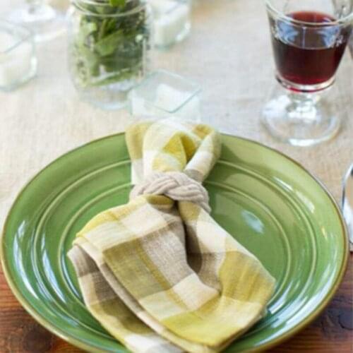 10Pcs Cotton Jute Napkin Rings Set Natural Woven Rope Serviette Buckles Braided Burlap Napkin Rings for Wedding Table