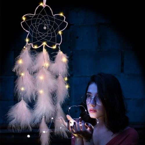 New Small Night Lamp Girl 's Room Hanging Dreamcatcher Home Decoration Wind Chimes