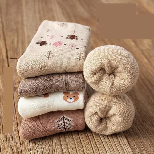 Thick Socks Women Autumn And Winter Thicken Plush Warm Medium Tube Socks Female Cute Towel Socks