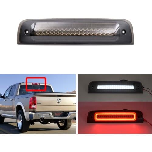Fits For Dodge RAM Classic 19-21 RAM 1500 2500 3500 09-18 Smoked Lens White/Red Led Cargo Roof Lamp Third 3rd Brake Light