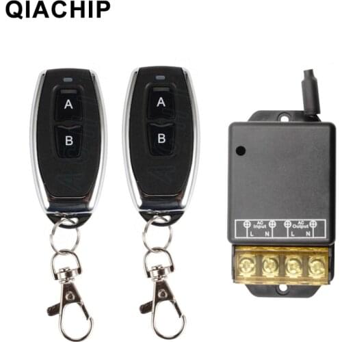 QIACHIP 433Mhz Universal Wireless Remote Control Switch AC 110V 220V 30A Relay 1CH Receiver and RF 433 Mhz Transmitter