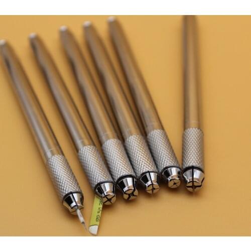 5Pcs Two Uses Manual Microblading Pen 110mm Coffee Eyebrow Tattoo Pen For Permanent Makeup Eyebrows Embroidery Tattoo