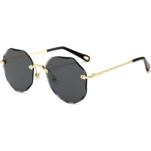 Fashion ocean Oversized Rimless Square Clear Lens Sunglasses Frame Male Sun Glasses Brand Designer Eyewear Shades for Women