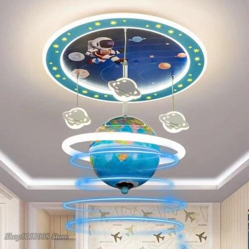 Modern children Bedroom Rotatable Globe Space Planet Chandeliers Home Deco Kids Hallway Study Changeable Cartoon Ceiling light
