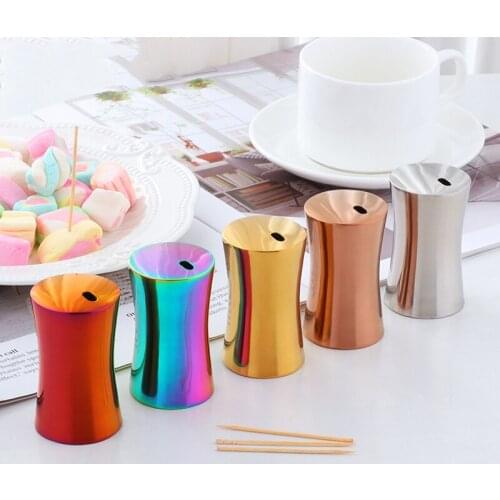 Upscale European Style Y-Shaped Stainless Steel Toothpick Holder Rainbow Home Toothpick Box Table Decoration Kitchen Accessories