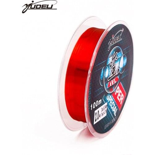 YUDELI Brand100M Nylon Fishing Line Red Color 2 10 20 30LB Monofilament Japan Imported Materials Line fly Fishing Line