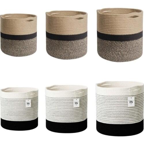 Hand Woven Straw Planter Basket Indoor Outdoor Storage Flowerpot Plant Container