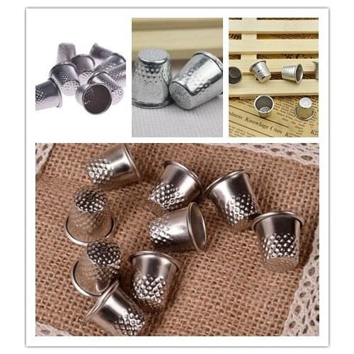 10PCS New Silver Sewing Machine Handworking Pin Needle Craft Tools Metal Finger Thimbles Tailor Sewing Grip Shield Protector