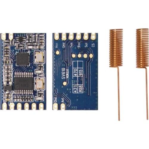 10PCS SV610 - 470 100mW si4432 433/470/868/915MHz Bi-directional Transmitter Receiver Module TTL RF Module with Antenna
