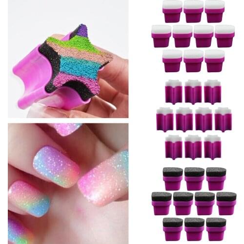 10 Pieces Nail Art Stamping Set DIY Nail Beauty Decorations Stamper Template Transfer Tools Sponge Stamper for Gradient Nail Art