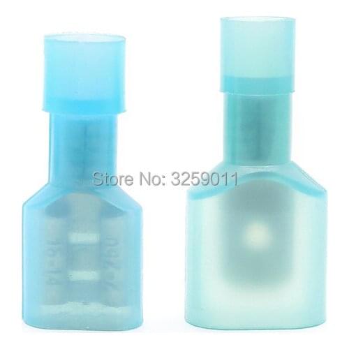 100PCS Electrical Connector Nylon Fully Insulated Male Female Butt Terminal Crimp Red FDFN / MDFN 2-250 Blue