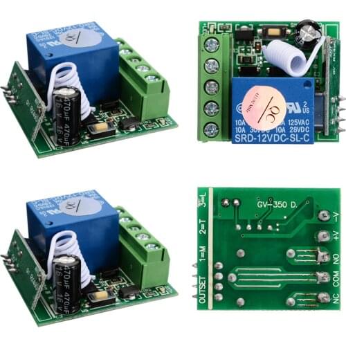 10A 1 Channel Receiver Wireless Relay RF Remote Control Switch DIY Module DC12V For Remote Control DIY Integrated Circuits
