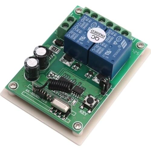 DC 12V 2 Channel RF 433MHz Wireless Remote Control Switch Relay Receiver Module
