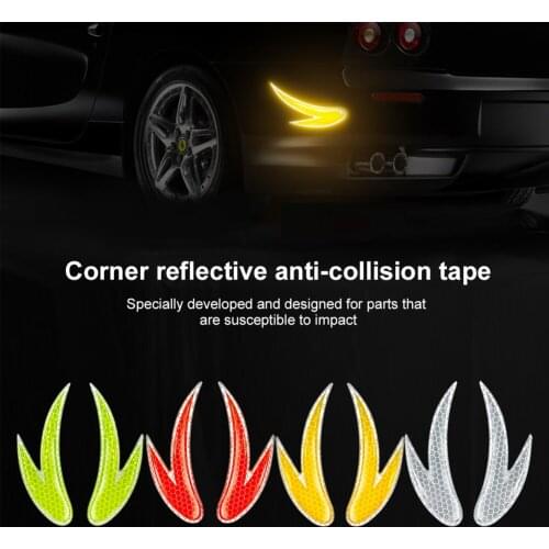 2PCS/Set Car Reflective Tape Warning Stickers Door Opening Tips Anti-collision Stickers Protect Strips Essential For Night