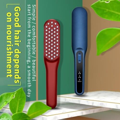 2021 Smart Head Scalp EMS Vibration Massage Comb Anti Hair Loss Red And Blue Hair Care Anti Hair Loss Relieve Stress Massager