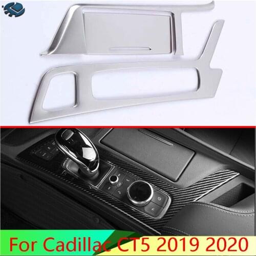 For Cadillac CT5 2019 2020 Car Accessories Stainless Steel Gear Shift Panel Center Console Cover Trim Frame Car Styling Sticker