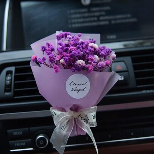 2021 New Mini Bouquet Car Ornaments Auto Decor Interior Outlet Perfume Clip Car Aroma Diffuser Dried Flower Car Accessories Girl