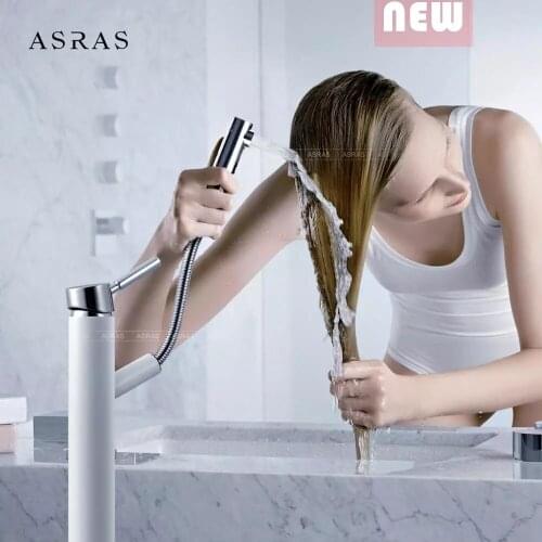 ASRAS 5080 all-copper pull-out kitchen sink faucet basin hot and cold water faucet bathroom faucet kitchen faucet pull out