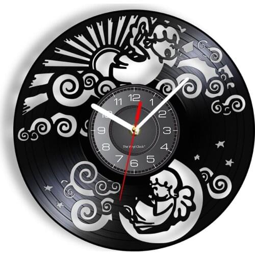 Baby Angels Album Record Wall Clock Sleeping Babies Vinyl Record Clock For Kids Room Loss of Twins Wall Watch Miscarriage Gift