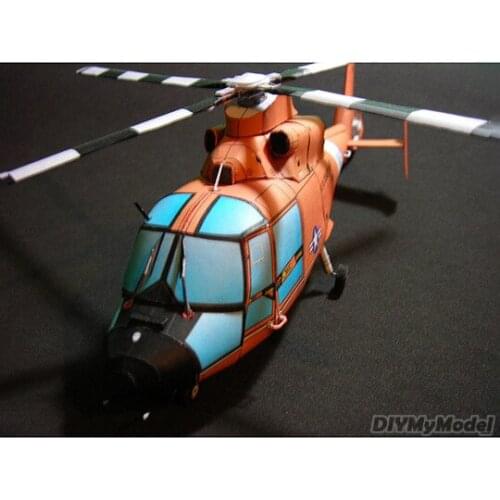 DIYMyModeI 1: 48 European hh-65a dolphin helicopter DIY Handcraft Paper Model KIT Handmade Toy Puzzles Gift Movie props