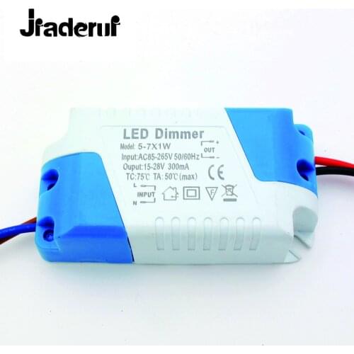 Jiaderui Isolated 300mA Dimmable Led Driver 5W 6W 7W Power Supply AC 85V - 265V 110V 220V for LED Ceiling lights Bulb DC Plug