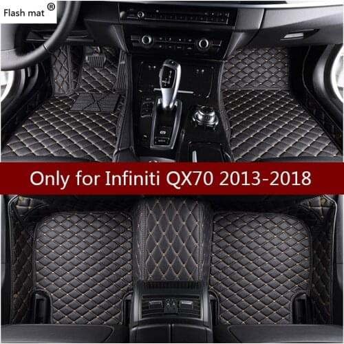 Flash mat leather car floor mats for Infiniti QX70 2013 2014 2015 2016 2017 2018 Custom foot Pads automobile carpet car covers