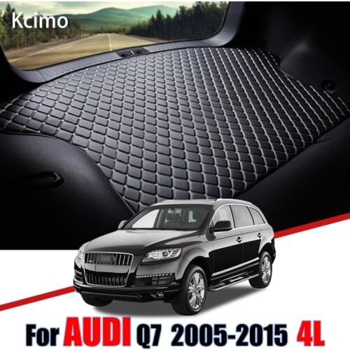 Leather Car Trunk Mat Liner Pad Cargo Pad Carpet For Audi Q7 4L 2005-2015 Trunk Boot Mat Tail Cargo Liners 2009 2010 2011 2012