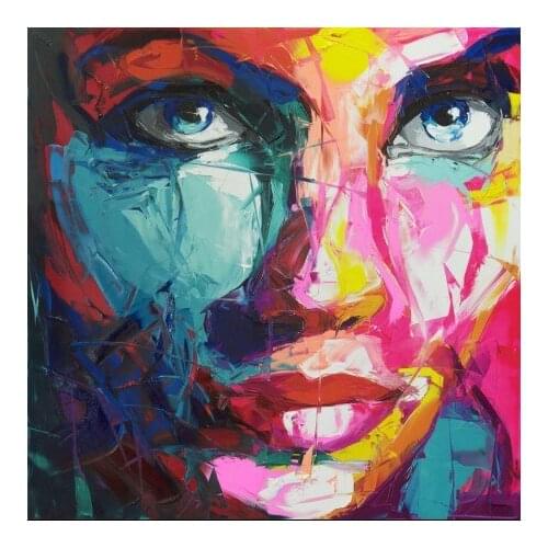 Beauty Hand painted Francoise Nielly Face Oil Painting Wall Art Wall Pictures For Living Room Home Decor Caudros Decoration