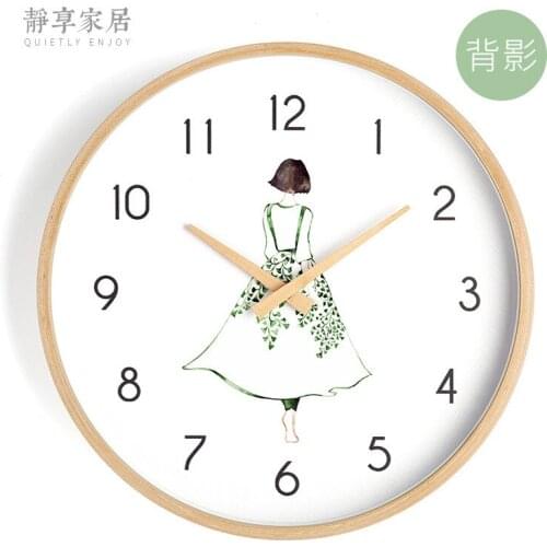 Creative Nordic Wall Clock Modern Wood Frame Kitchen Clock Wooden Needle Wall Watches Home Decor Horloge Murale Reloj De Pared