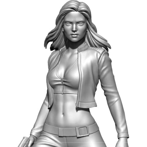 1/24 Resin Model kit figure GK, TERRA in Leather Jacket, Unassembled and unpainted kit