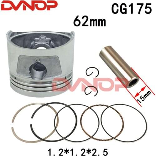 Motorcycle ZS175 CG175 piston kit with piston ring piston pin and piston pin for Zongshen Longxin Lifan 175cc Zone 62mm bore