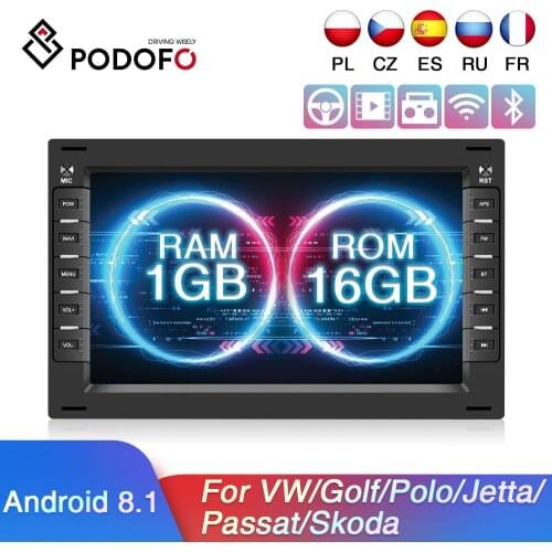 Podofo 2 Din Multimedia MP5 Player Canbus Autoradio 7" Android GPS Car Radio For VW/Volkswagen/Golf/Polo/Passat/SEAT/leon/SKODA