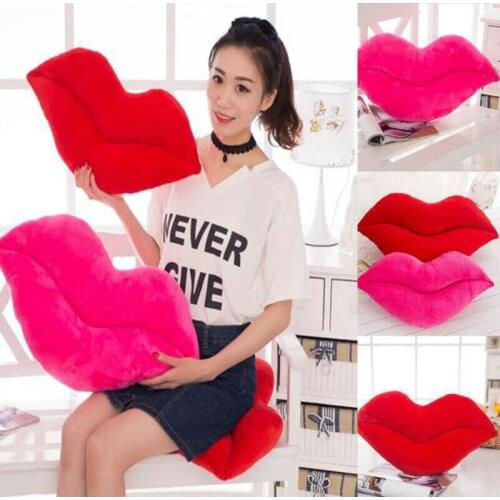 Soft Cotton-shaped lips pillow waist cushion home Textile Pillow Plush Cushion Decorative Body Sleep Valentine gift