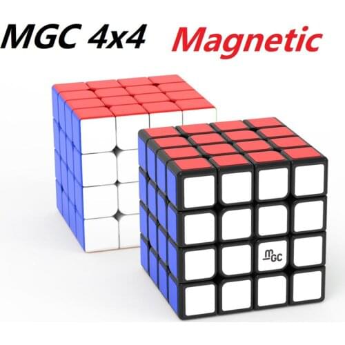 New YJ MGC 4x4 Magnetic Black Speed Magic Cube YJ MGC 4 M Stickerless yj mgc4 4x4x4 Puzzle Yongjun Magico Cubo Toys for Children