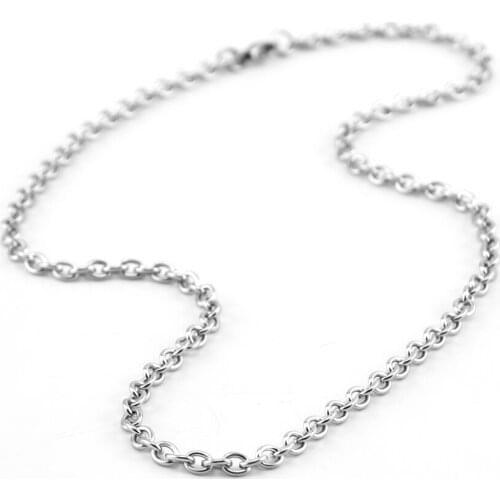 100% Stainless Steel 4/6/8mm Rolo Link Chain Neckalce Acero Inoxidable Cadenas DIY Jewelry Making Wholesale 10pcs