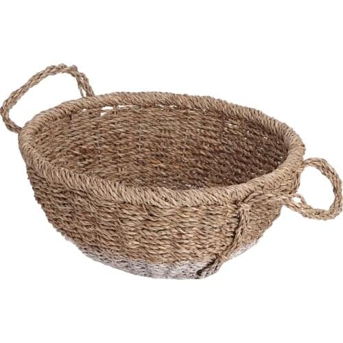 Retro Style Grass Woven Fruit Basket Bread Holder Food Storage Container Organizer for storing fruits bread stationery toys etc