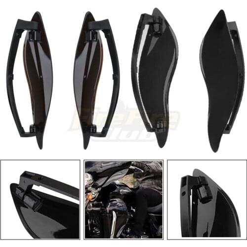 Adjustable Moto Windshield Side Wing Windshield Air Deflector For Harley Touring Electra Street Tri Glide 2014-2020 Brown Black
