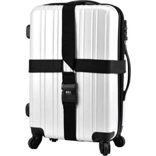 Adjustable 420CM Luggage Strap Travel Accessories Cross Belt Packing Suitcase Nylon 3 Digits Password Lock Buckle Strap Belt Tag