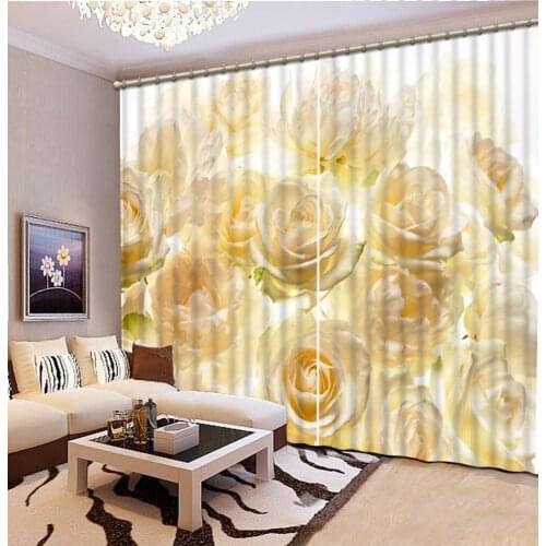 White flower curtains 3D Window Curtain Dinosaur print Luxury Blackout For Living Room
