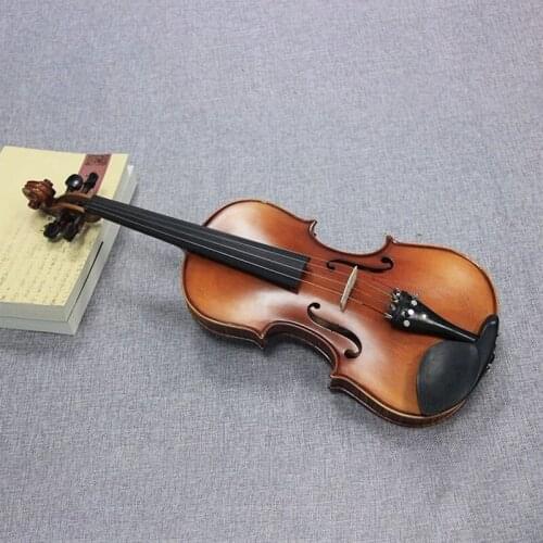 Violin Handmade Solid Wood Tiger Pattern Beginners Children Adult Entrance Examination Grade Playing Instruments