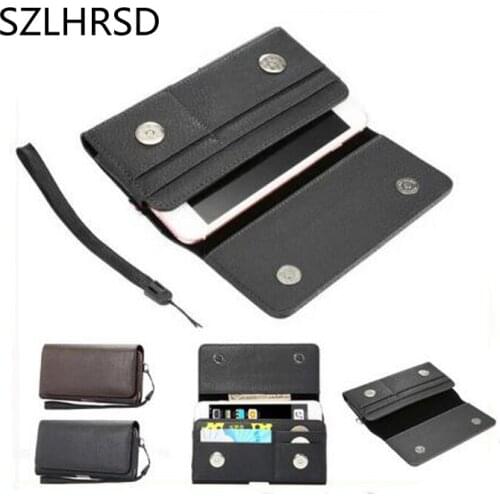 SZLHRSD Men Belt Clip Leather Pouch Waist Bag Phone Cover for Blackview P6 Doogee Mix 2 Phone Cases Cell Phone Accessory