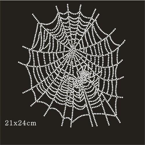 Iron On Motifs Hotfix Strass Spider net applique patches Rhinestone Beads Diy Accessories Crystal Stones For Clothing