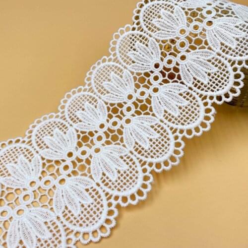 High Quality Hollow -out Milk-Silk Water-soulble Embroidered Lace Trim Handmade DIY Clothes Accessories Width 9cm 5Yds/lot